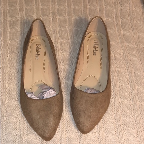 Bella Marie Shoes - Bella Marie taupe suede flats